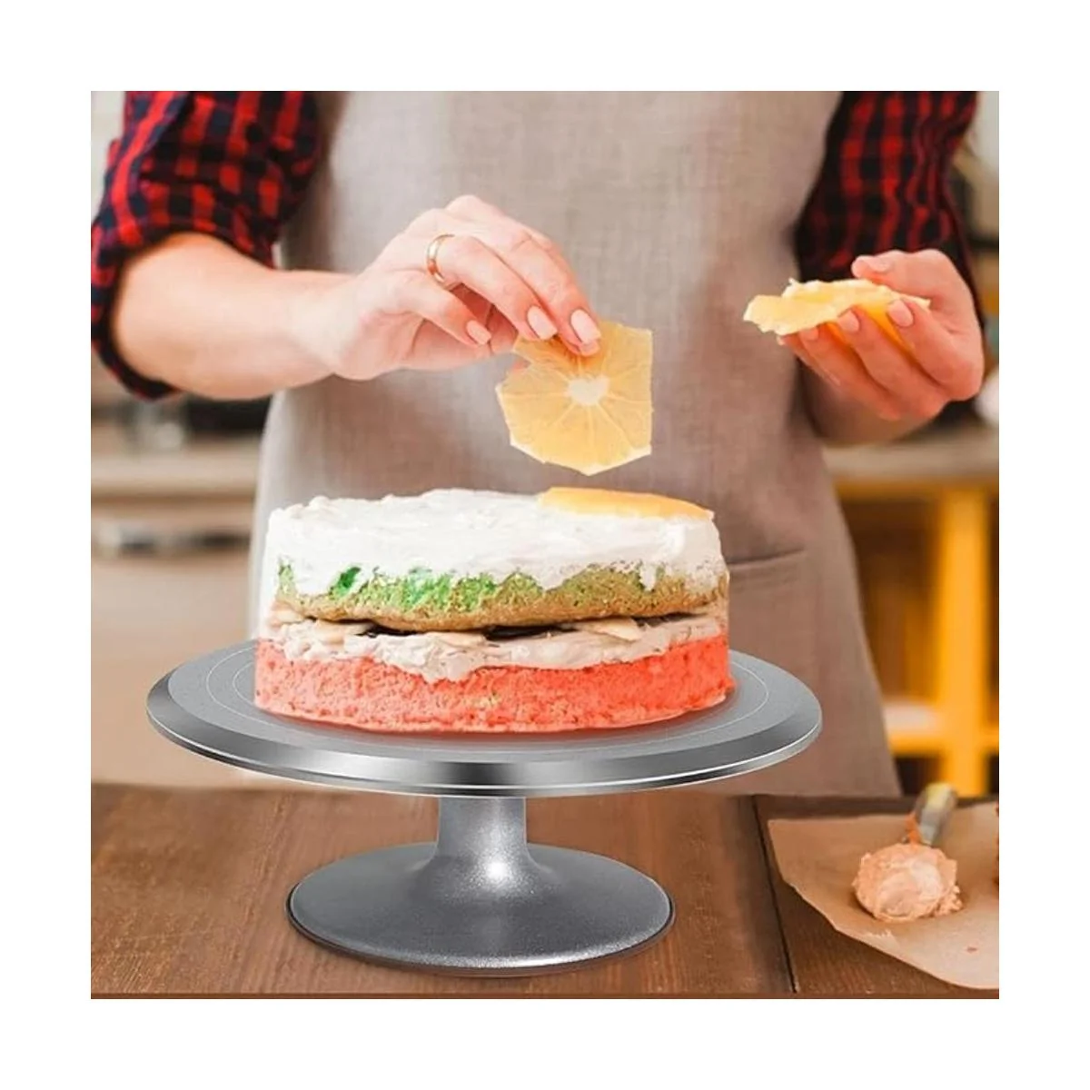 Soporte para tartas Uten de aluminio de 12 pulgadas para_6