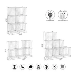 CAHOME Almacenamiento de cubos de alambre 6 rejillas de_3