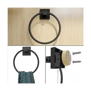 Ruacq Soporte de papel higiénico negro mate accesorios de_5