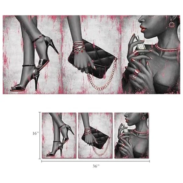 Visual Art Decor Moda elegante afroamericana negra lienzo_5