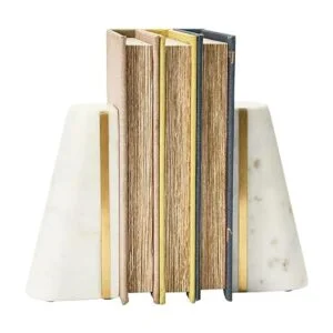 Main Mesa Sujetalibros geométricos de mármol con_7