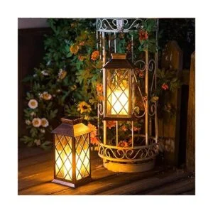 Homeimpro Paquete de 2 faroles solares colgantes de_5