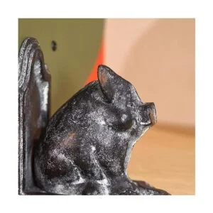 Retrome Par de sujetalibros en forma de cerdo acabado_5