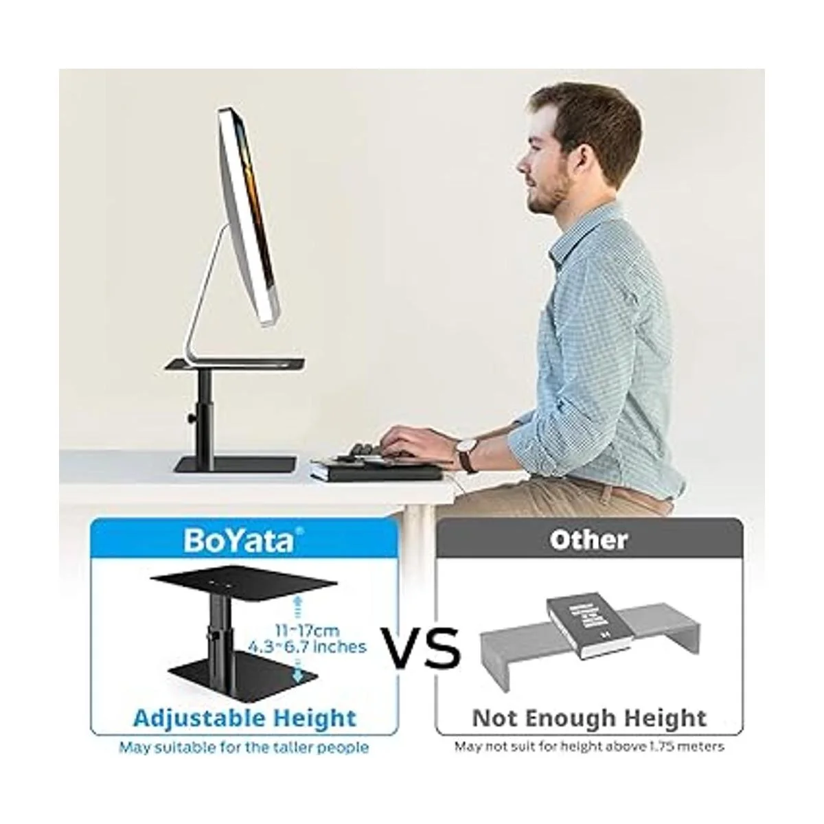 BoYata Soporte para monitor soporte de metal ajustable_2
