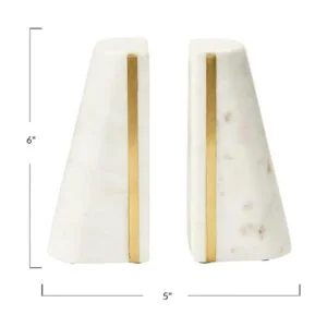 Main Mesa Sujetalibros geométricos de mármol con_4