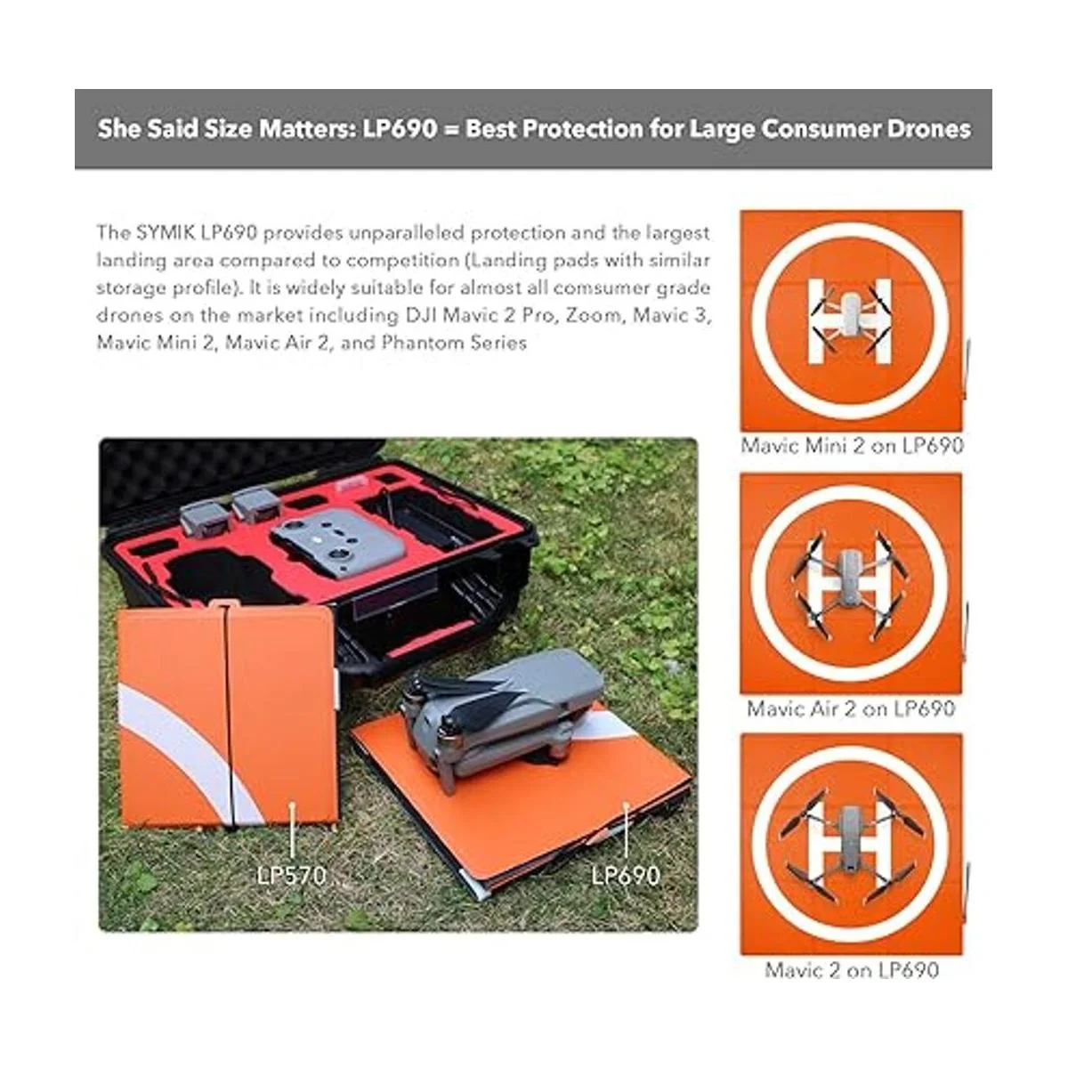 SYMIK LP690 Almohadilla de aterrizaje para dron 3 x 3_3