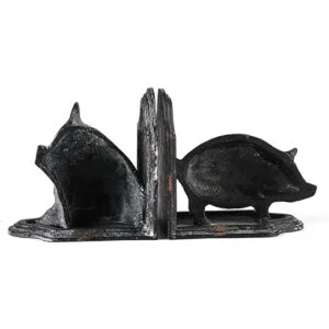 Retrome Par de sujetalibros en forma de cerdo acabado_2