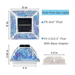 2 luces solares de mosaico para exteriores para postes de_2
