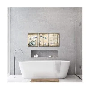 FuShvre 3 piezas rústicas flor lienzo pintura margarita y_5