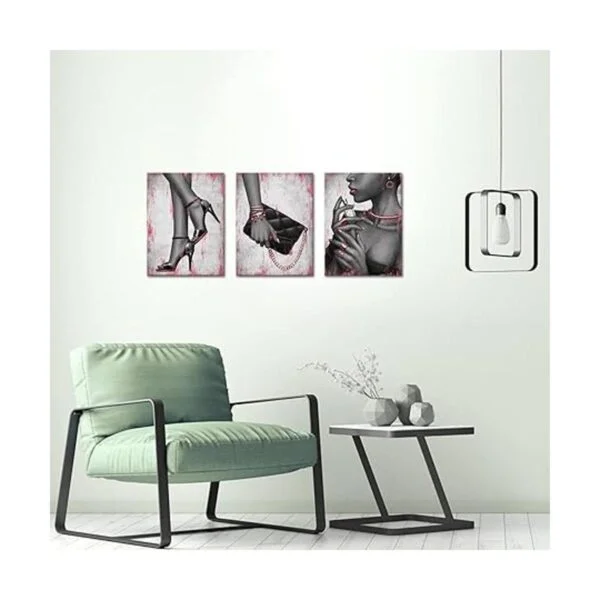 Visual Art Decor Moda elegante afroamericana negra lienzo_2