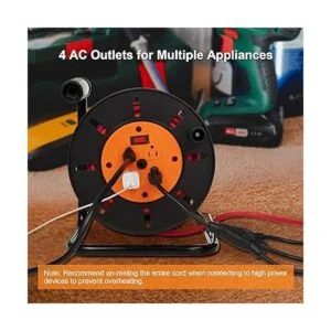 Suraielec Carrete de cable de extensión con 4 tomas_4