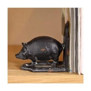 Retrome Par de sujetalibros en forma de cerdo acabado_4