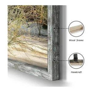 Cuadro de playa de madera enmarcado arte de pared_2