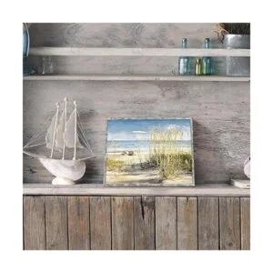 Cuadro de playa de madera enmarcado arte de pared_3
