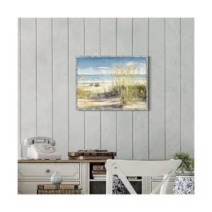 Cuadro de playa de madera enmarcado arte de pared_5