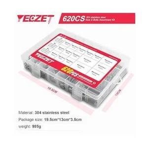 YEEZET Kit surtido de 620 tornillos y tuercas resistentes_2
