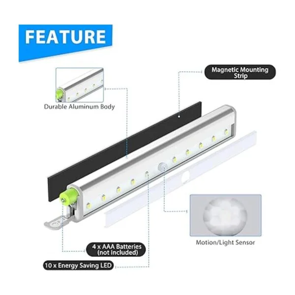 Luz LED para armario 10 luces LED con sensor de_3