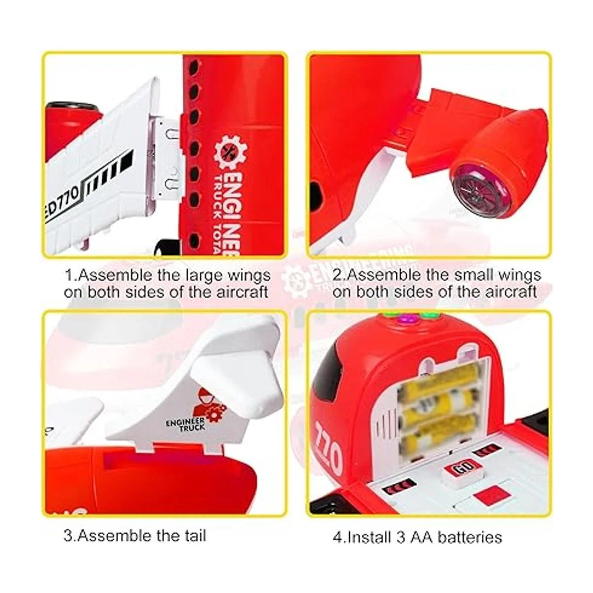 Coolplay Juego de juguetes de avión rojo para rescate_3