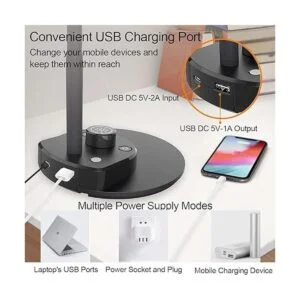 BOHON Lámpara de escritorio LED con puerto de carga USB 3_4