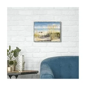 Cuadro de playa de madera enmarcado arte de pared_4