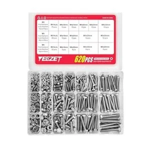 YEEZET Kit surtido de 620 tornillos y tuercas resistentes_3