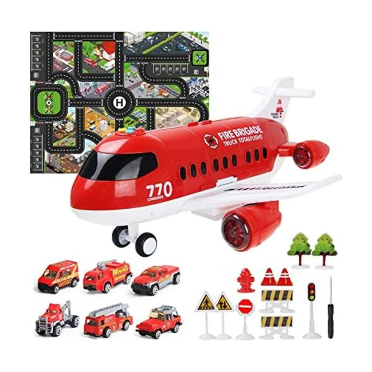 Coolplay Juego de juguetes de avión rojo para rescate_1