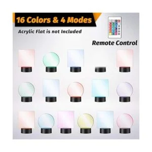 8 piezas de luz LED nocturna 3D base de luz LED base de_5