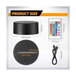 8 piezas de luz LED nocturna 3D base de luz LED base de_2
