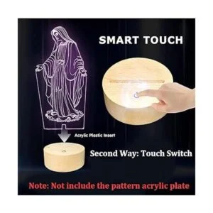 4 unidades LED 3D luz nocturna base de la lámpara base de_3