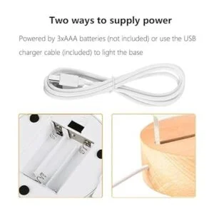 4 unidades LED 3D luz nocturna base de la lámpara base de_5