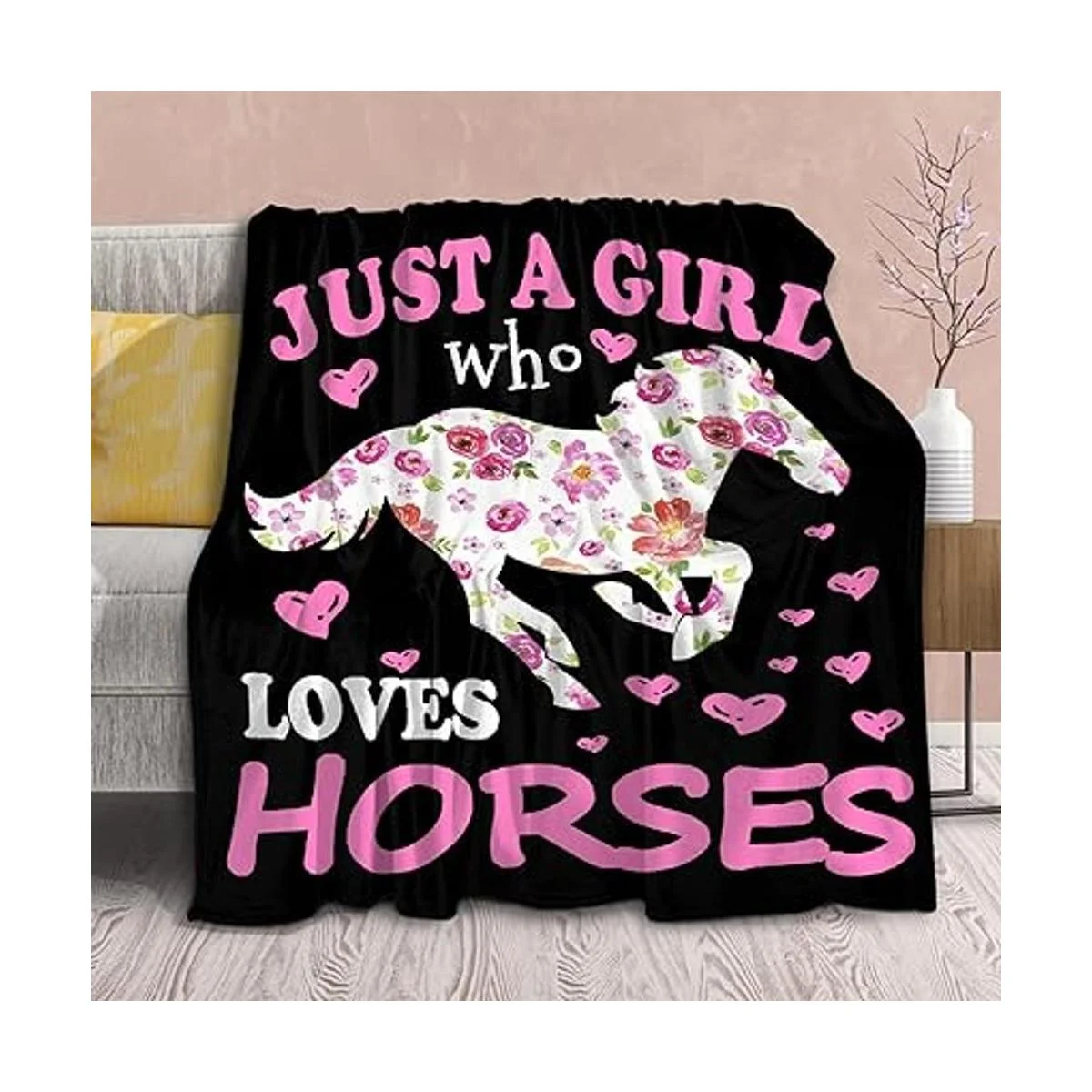 Manta de caballo regalo para niñas y mujeres de felpa_1
