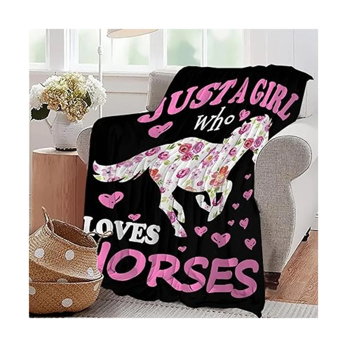 Manta de caballo regalo para niñas y mujeres de felpa_5