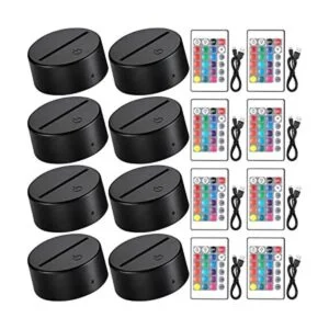 8 piezas de luz LED nocturna 3D base de luz LED base de_1