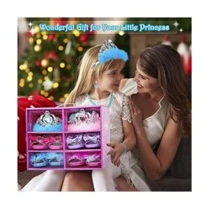 DISHIO Zapatos de vestir de princesa y joyería para_4