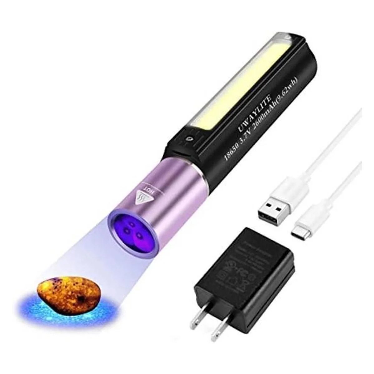 UWAYLITE V2 365nm Linterna UV de luz negra con 3 LED_1