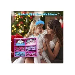 DISHIO Zapatos de vestir de princesa y joyería para_6