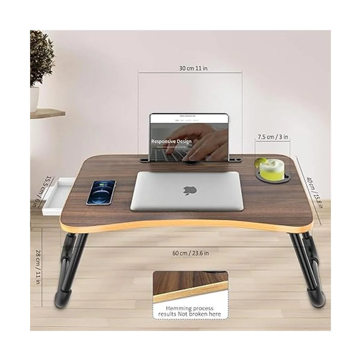 Zapuno Mesa de cama plegable para laptop mesa de cama_5