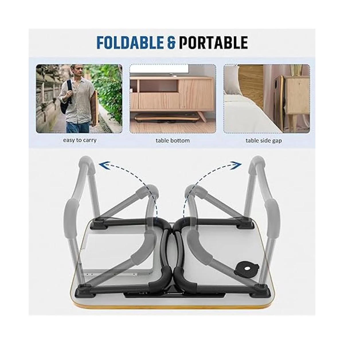 Zapuno Mesa de cama plegable para laptop mesa de cama_6