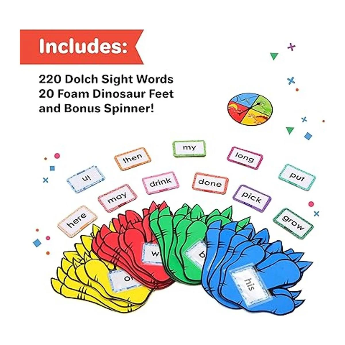 Barnacle Toys Dino Stomp Dolch Sight Words Flash Cards_4