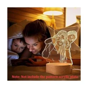 4 unidades LED 3D luz nocturna base de la lámpara base de_4