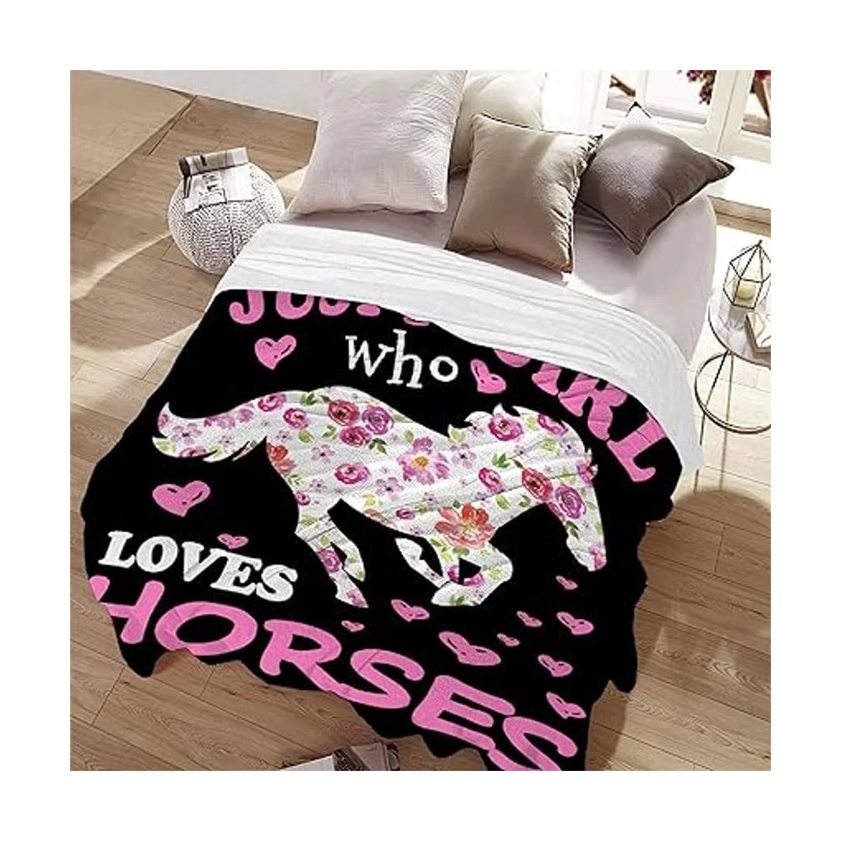 Manta de caballo regalo para niñas y mujeres de felpa_2
