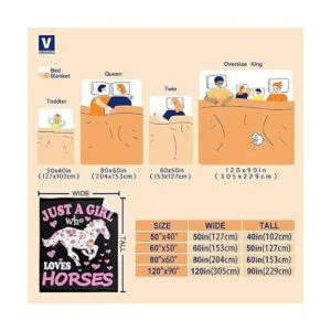 Manta de caballo regalo para niñas y mujeres de felpa_3