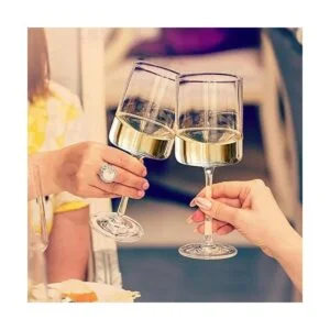 Chouggo Juego de 6 copas de vino cuadradas de cristal_5