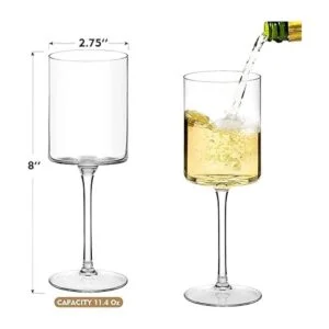 Chouggo Juego de 6 copas de vino cuadradas de cristal_4
