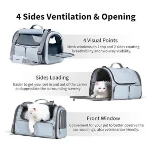 FUKUMARU Cat Carrier Airline Approved Soft Sided Dog_4