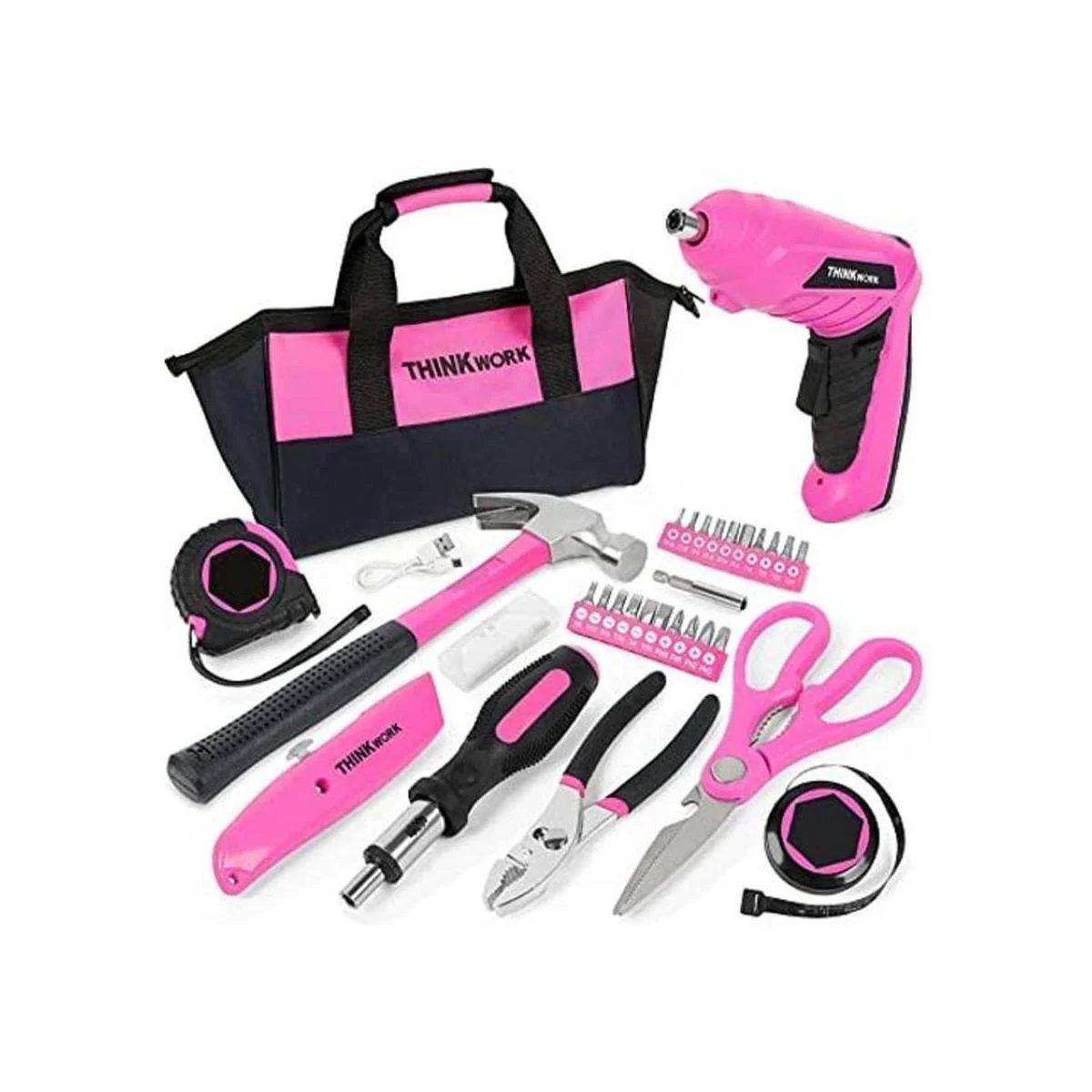 THINKWORK Juego de 40 herramientas de mano para mujer con_1