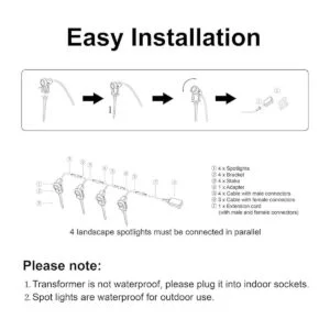 SUNTHIN Iluminación de paisaje al aire libre kit de focos_6