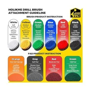 Holikme Juego de 45 piezas de cepillo de taladro para_2