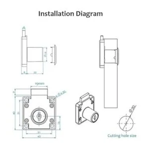 Purocean Juego de 6 cerraduras de cajón de escritorio_5