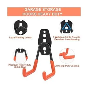 Dorisy Paquete de 16 ganchos de garaje mejorados doble_3